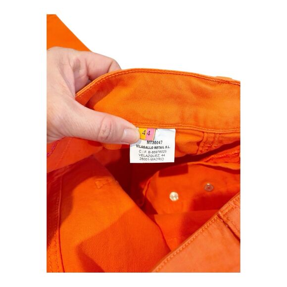 Vilagallo Women’s Front Pocket Jeans Pants Sz 44 = US 12 Orange Button Fly E23 - Picture 6 of 7